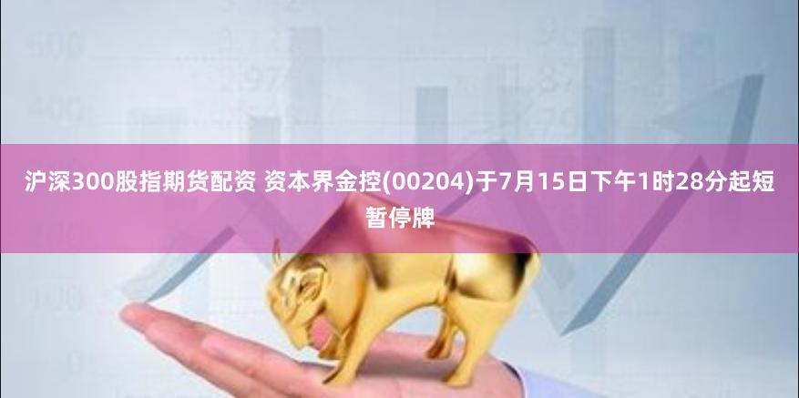 沪深300股指期货配资 资本界金控(00204)于7月15日下午1时28分起短暂停牌